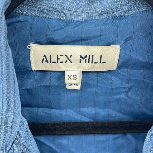 Alex Mill Boy cotton linen blend lightly lined two button pinstripe blazer sz XS - Picture 5 of 6